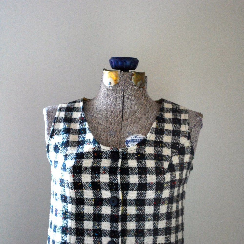 Black & White checkered Wool tweed jumper